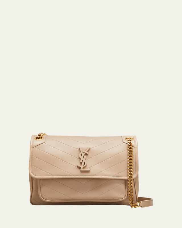 Niki Medium YSL Monogram Quilted Calf Flap Shoulder Bag